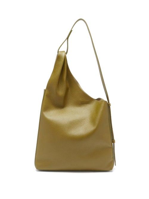 Matchesfashion.com Aesther Ekme - Lune Grained-leather Shoulder Bag - Womens - Khaki