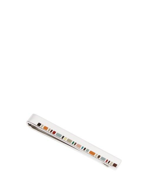 Matchesfashion.com Paul Smith - Signature Stripe Metal Tie-clip - Mens - Silver