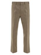Matchesfashion.com Gucci - Cropped Herringbone Wool-blend Trousers - Mens - Brown