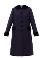Matchesfashion.com Gucci - Flared Wool-blend Twill Chesterfield Coat - Womens - Navy