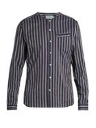 Oliver Spencer Tarifa Collarless Cotton-jacquard Shirt