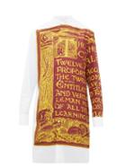 Matchesfashion.com Lanvin - Medieval Script Print Silk Shirt - Mens - Burgundy