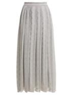 Missoni Lace-trimmed Pleated Knit Midi Skirt
