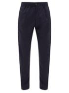Matchesfashion.com White Sand - Single-pleat Elasticated Trousers - Mens - Navy