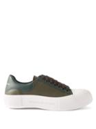 Alexander Mcqueen - Deck Bi-colour Leather Trainers - Mens - Khaki