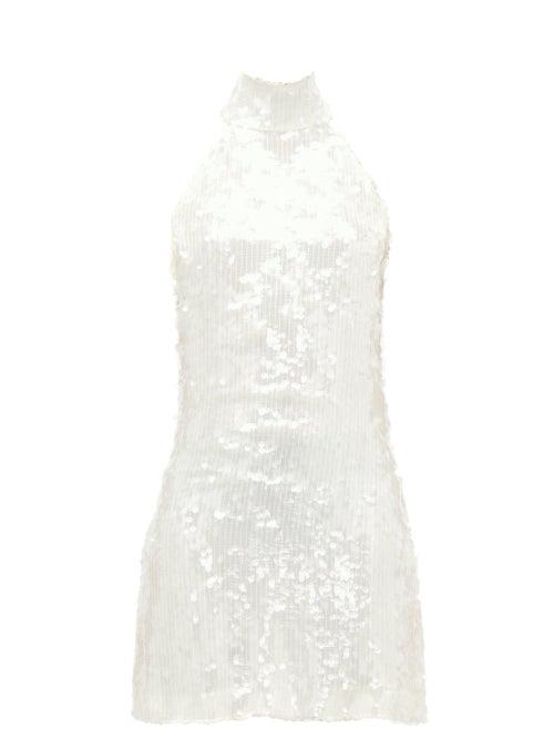 Matchesfashion.com Galvan - Gemma Sequinned Chiffon Dress - Womens - White