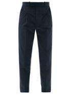 Mens Rtw Paul Smith - Pleated Cotton-blend Corduroy Trousers - Mens - Navy
