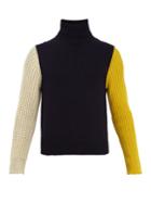 Calvin Klein 205w39nyc Contrast-sleeve Wool-blend Knit Sweater