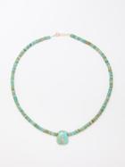 Pascale Monvoisin - Taylor No.2 Diamond, Turquoise & 9kt Gold Necklace - Womens - Blue Gold