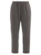 Les Tien - Raw-hem Brushed-back Cotton Track Pants - Womens - Black