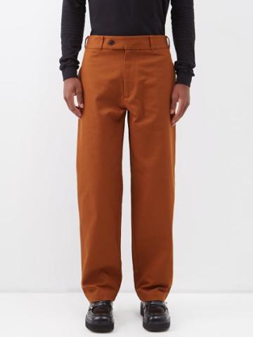 Nicholas Daley - Cotton-twill Straight-leg Trousers - Mens - Tan