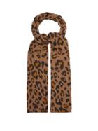 Matchesfashion.com Allude - Leopard Print Wool Scarf - Womens - Brown