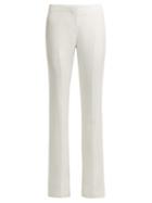 Matchesfashion.com Alexander Mcqueen - Straight Leg Crepe Trousers - Womens - Ivory