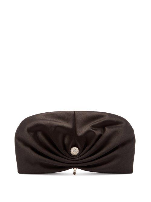 Matchesfashion.com Jimmy Choo - Vivien Satin Clutch Bag - Womens - Black
