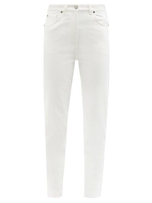 Ladies Rtw Fendi - High-rise Slim-leg Jeans - Womens - White