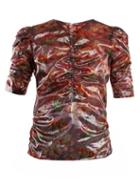 Matchesfashion.com Isabel Marant - Floral Print V Neck Top - Womens - Purple Multi