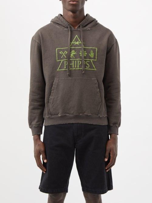 Phipps - Pyramid-embroidered Organic-cotton Sweatshirt - Mens - Grey
