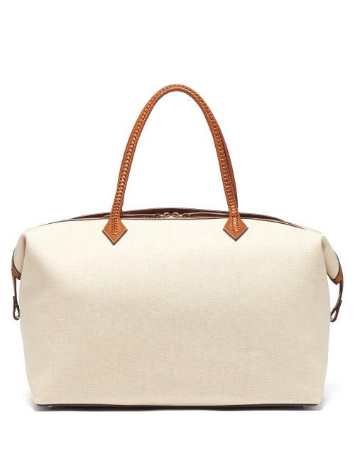 Matchesfashion.com Mtier - Perriand Large Linen-canvas Weekend Bag - Womens - Beige Multi