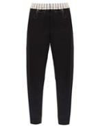 Matchesfashion.com Wales Bonner - Sterling Contrast-waist Wool Trousers - Mens - Black