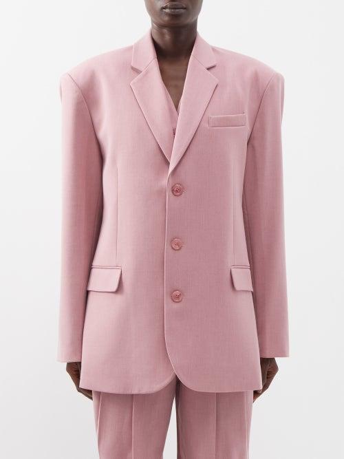 The Frankie Shop - Gelso Oversized Tencel-blend Blazer - Womens - Pink
