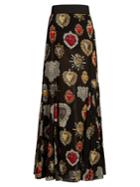 Dolce & Gabbana Heart-print Fluted Skirt