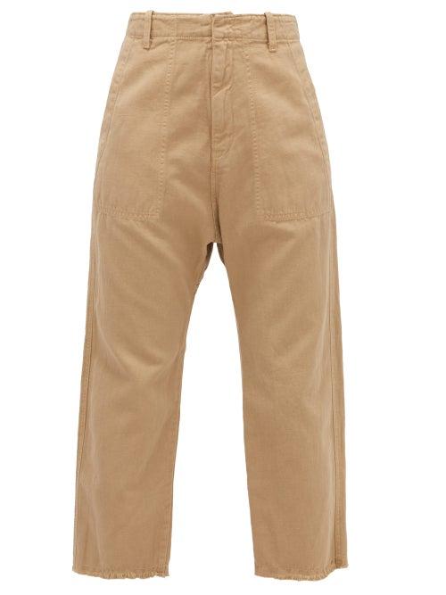 Matchesfashion.com Nili Lotan - Luna Cropped Cotton-blend Twill Trousers - Womens - Beige