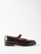 Maison Margiela - Tabi Buckled Leather Mary Jane Flats - Womens - Black