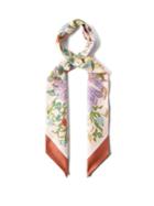 Gucci - Flora-print Silk Scarf - Womens - Pink Multi
