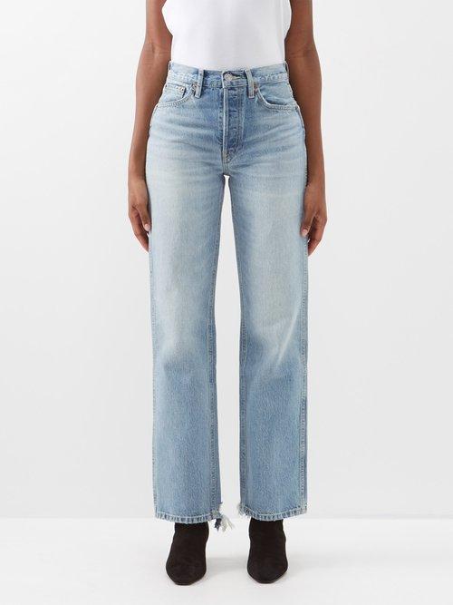 Re/done - 90s High-rise Straight-leg Jeans - Womens - Light Indigo