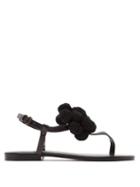 Matchesfashion.com Lvaro - Arjan Pompom Embellished Leather Sandals - Womens - Black