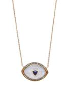 Matchesfashion.com Noor Fares - Ajna Diamond, Sapphire & 18kt Grey Gold Necklace - Womens - Blue