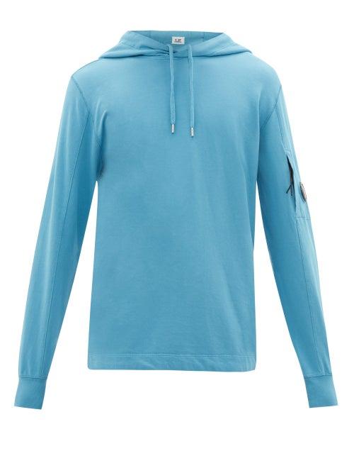 Matchesfashion.com C.p. Company - Lens Cotton Hooded Sweatshirt - Mens - Blue