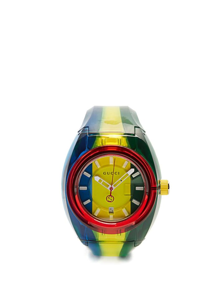 Gucci Sync Striped Rubber Watch