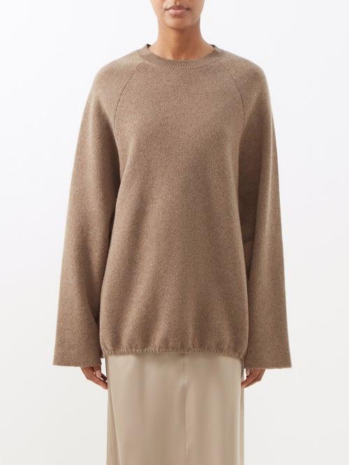 Raey - Crew-neck Blouson Cashmere Sweater - Womens - Grey