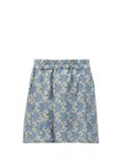 Matchesfashion.com By Walid - Narmin Peony-print Silk-georgette Shorts - Womens - Blue Print