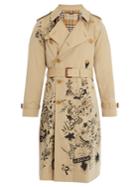 Burberry Doodle-print Cotton Trench Coat
