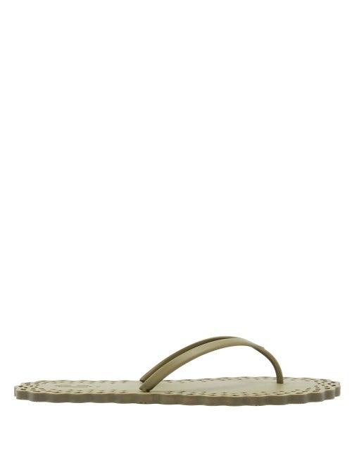 Matchesfashion.com Carlotha Ray - Doily Lasercut Scented-rubber Flip Flops - Womens - Khaki