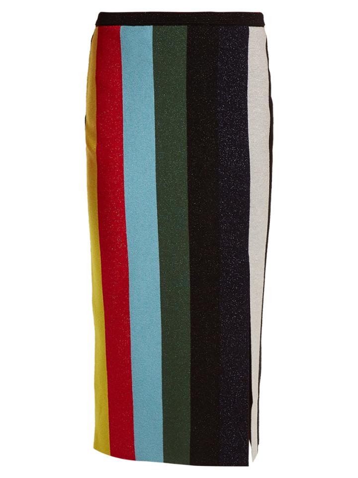 Diane Von Furstenberg Striped Stretch-knit Pencil Skirt