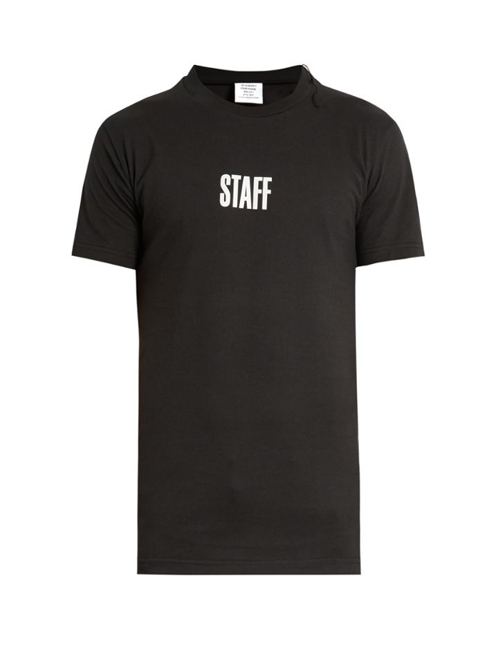 Vetements X Hanes Staff Cotton T-shirt