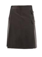Matchesfashion.com Proenza Schouler - Side-slit Leather Skirt - Womens - Black