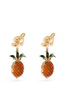 Dolce & Gabbana Pineapple Crystal-embellished Clip-on Earrings