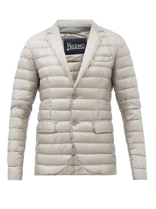 Herno - Quilted-shell Down Jacket - Mens - Grey