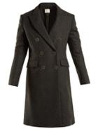 Matchesfashion.com Hillier Bartley - Double Breasted Wool Blend Coat - Womens - Dark Grey