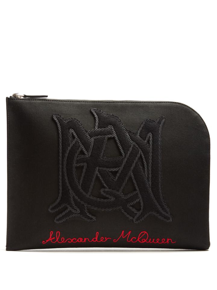 Alexander Mcqueen Logo-appliqu Canvas Pouch