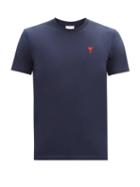 Matchesfashion.com Ami - Ami De Coeur Cotton-jersey T-shirt - Mens - Navy