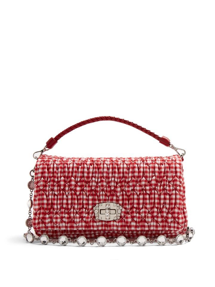 Miu Miu Quilted Gingham Shoulder Bag