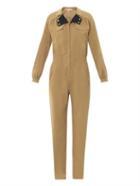Veronica Beard Contrast-lapel Twill Jumpsuit