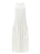 Matchesfashion.com Sir - Martine Gathered-hem Linen-blend Dress - Womens - Ivory