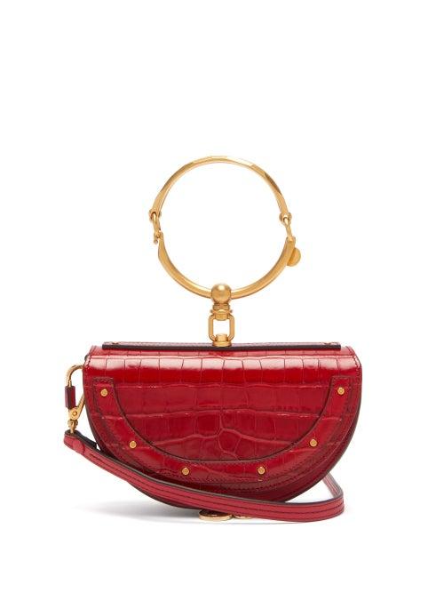 Matchesfashion.com Chlo - Nile Leather Minaudire Clutch Bag - Womens - Red