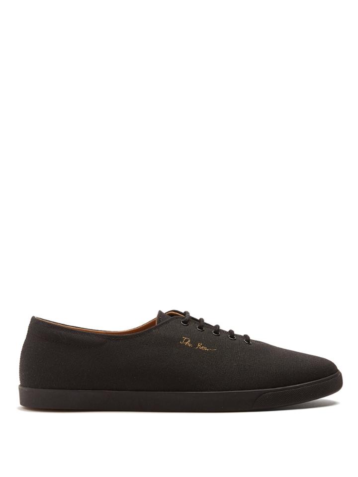 The Row Dean Logo-embroidered Low-top Canvas Trainers